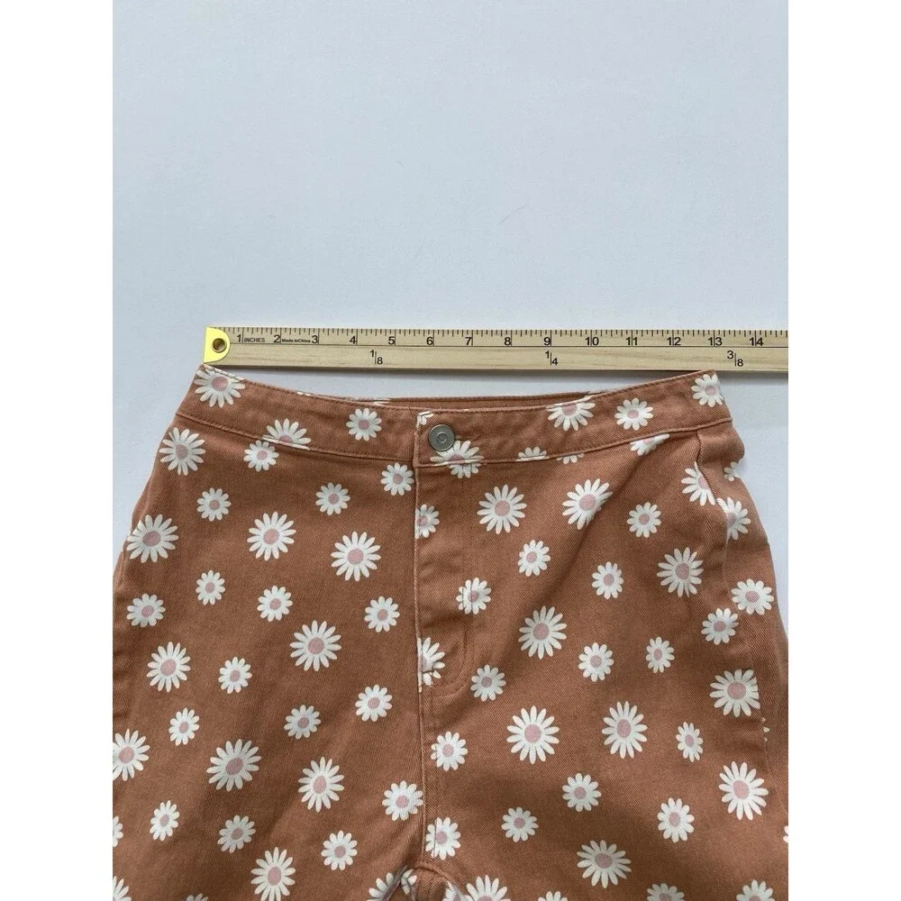 Altar'd State Daisy Print Bell Bottom Flare Jeans Medium Boho Hippie Chic - Picture 4 of 10
